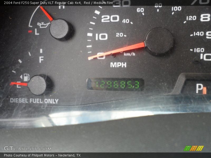 Red / Medium Flint 2004 Ford F250 Super Duty XLT Regular Cab 4x4