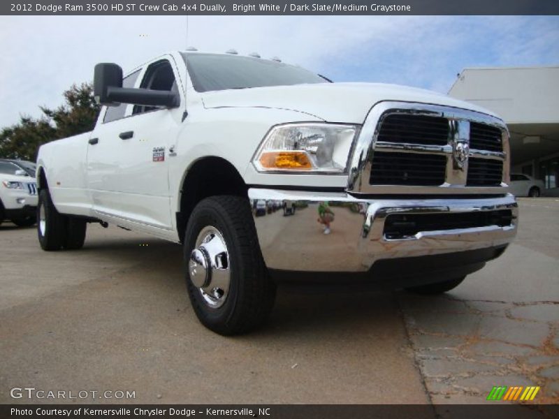 Bright White / Dark Slate/Medium Graystone 2012 Dodge Ram 3500 HD ST Crew Cab 4x4 Dually