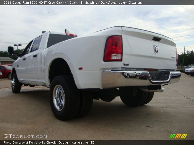 Bright White / Dark Slate/Medium Graystone 2012 Dodge Ram 3500 HD ST Crew Cab 4x4 Dually