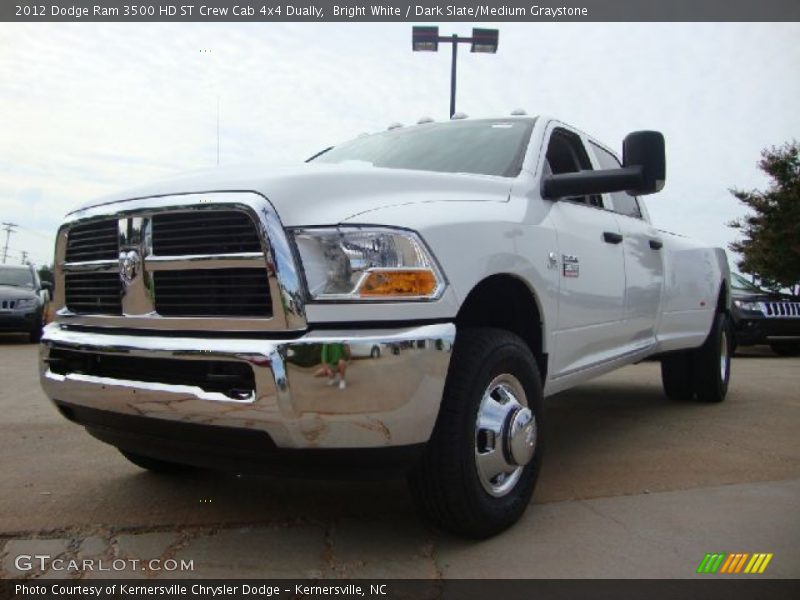 Bright White / Dark Slate/Medium Graystone 2012 Dodge Ram 3500 HD ST Crew Cab 4x4 Dually