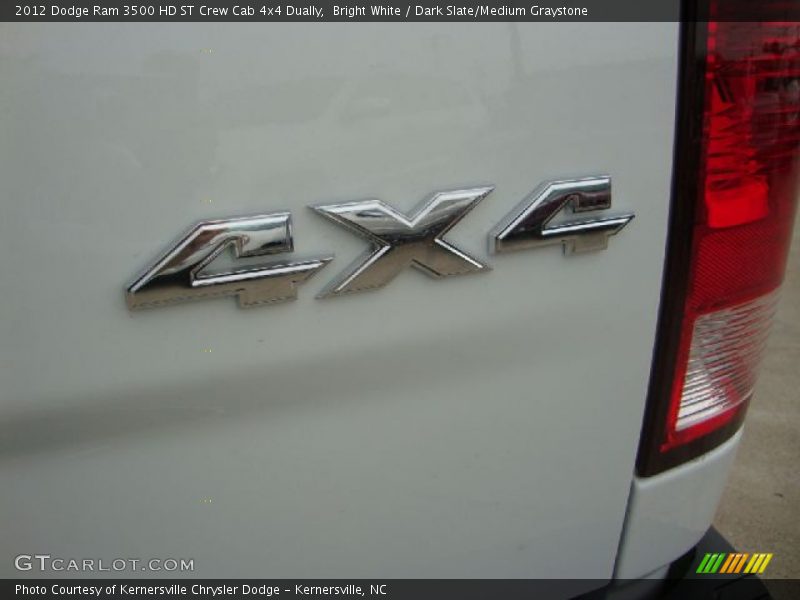 Bright White / Dark Slate/Medium Graystone 2012 Dodge Ram 3500 HD ST Crew Cab 4x4 Dually