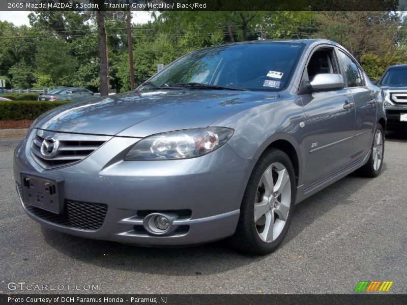 Titanium Gray Metallic / Black/Red 2005 Mazda MAZDA3 s Sedan