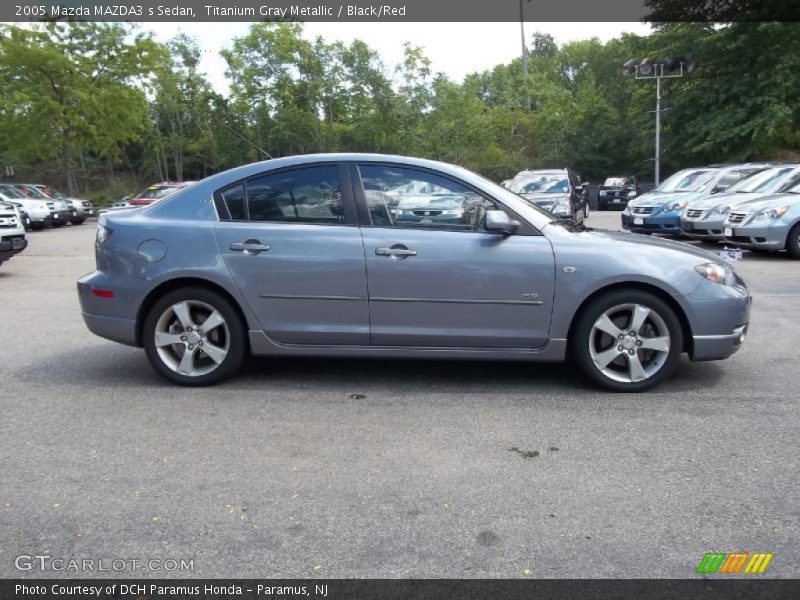 Titanium Gray Metallic / Black/Red 2005 Mazda MAZDA3 s Sedan