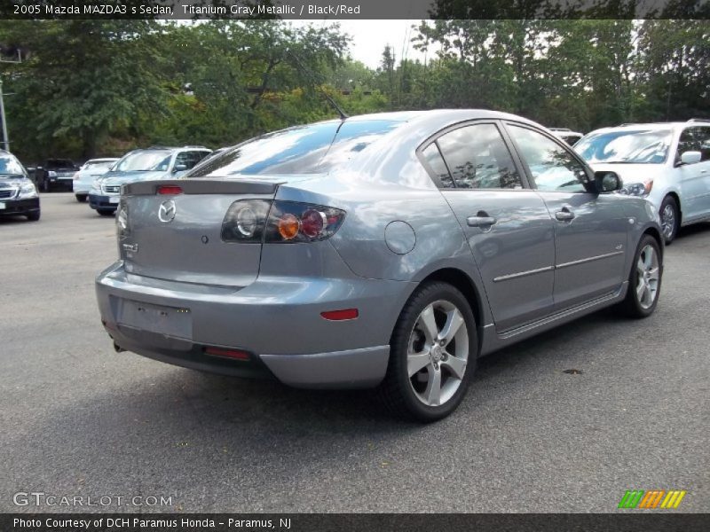 Titanium Gray Metallic / Black/Red 2005 Mazda MAZDA3 s Sedan