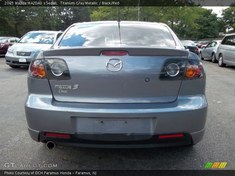 Titanium Gray Metallic / Black/Red 2005 Mazda MAZDA3 s Sedan