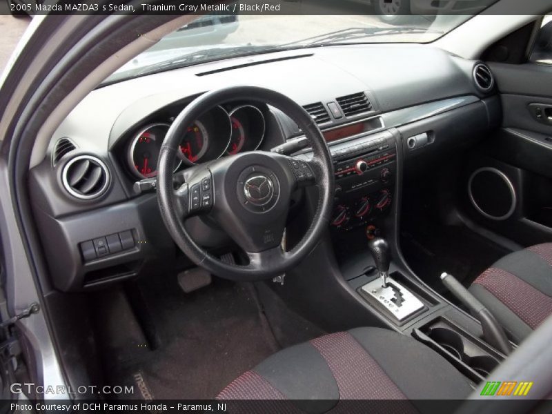  2005 MAZDA3 s Sedan Black/Red Interior