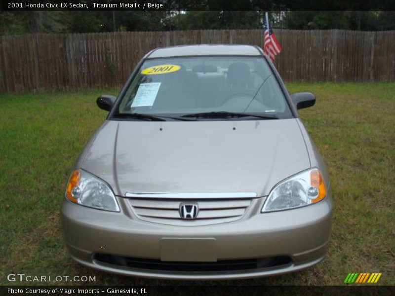 Titanium Metallic / Beige 2001 Honda Civic LX Sedan