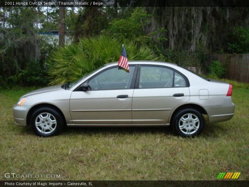 Titanium Metallic / Beige 2001 Honda Civic LX Sedan