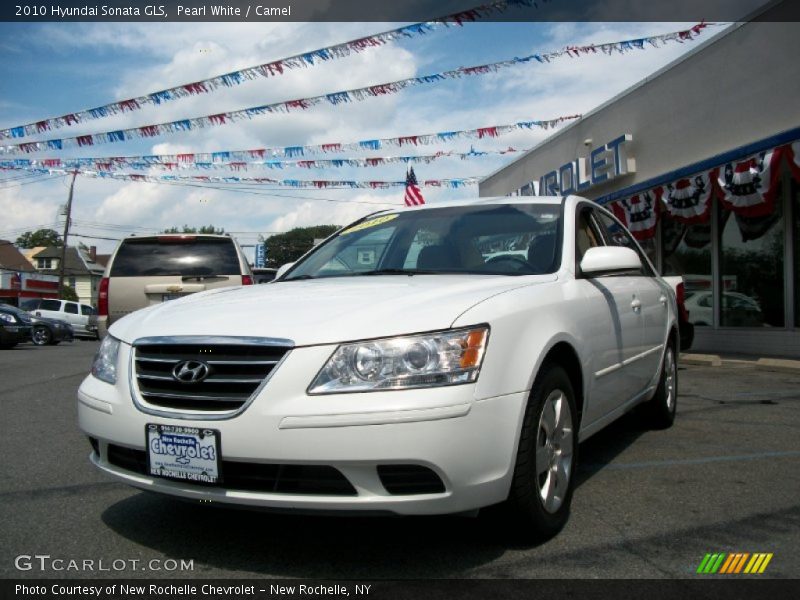 Pearl White / Camel 2010 Hyundai Sonata GLS