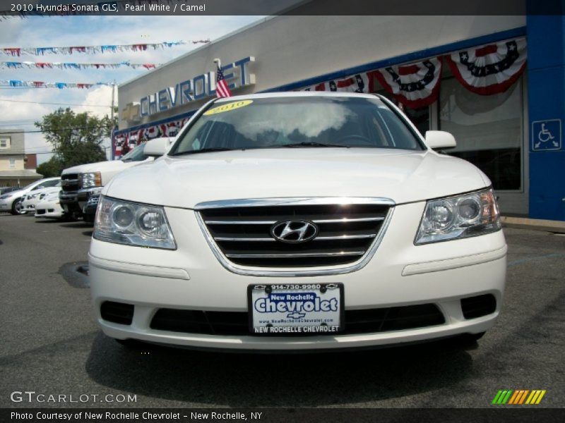 Pearl White / Camel 2010 Hyundai Sonata GLS