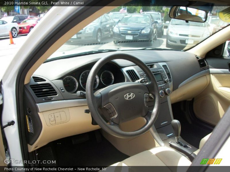 Pearl White / Camel 2010 Hyundai Sonata GLS