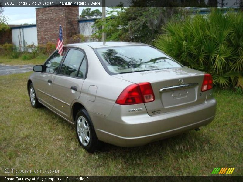 Titanium Metallic / Beige 2001 Honda Civic LX Sedan