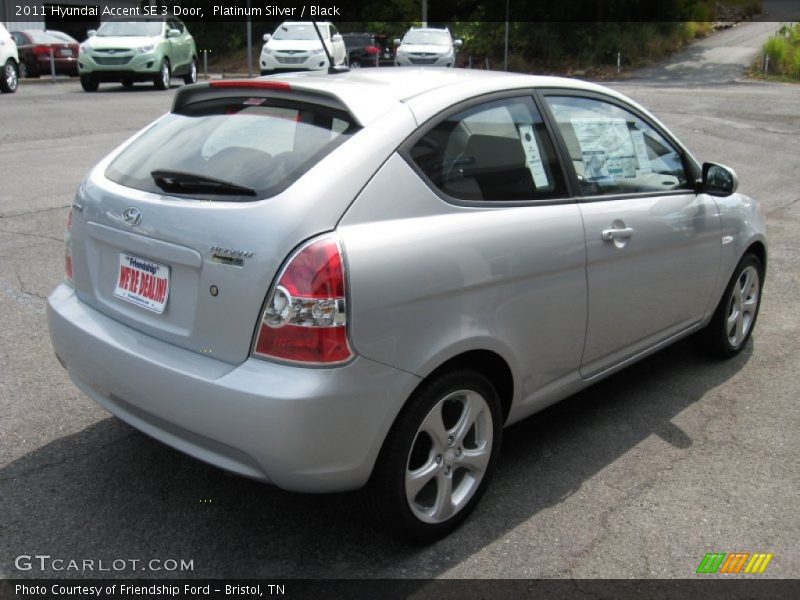 Platinum Silver / Black 2011 Hyundai Accent SE 3 Door