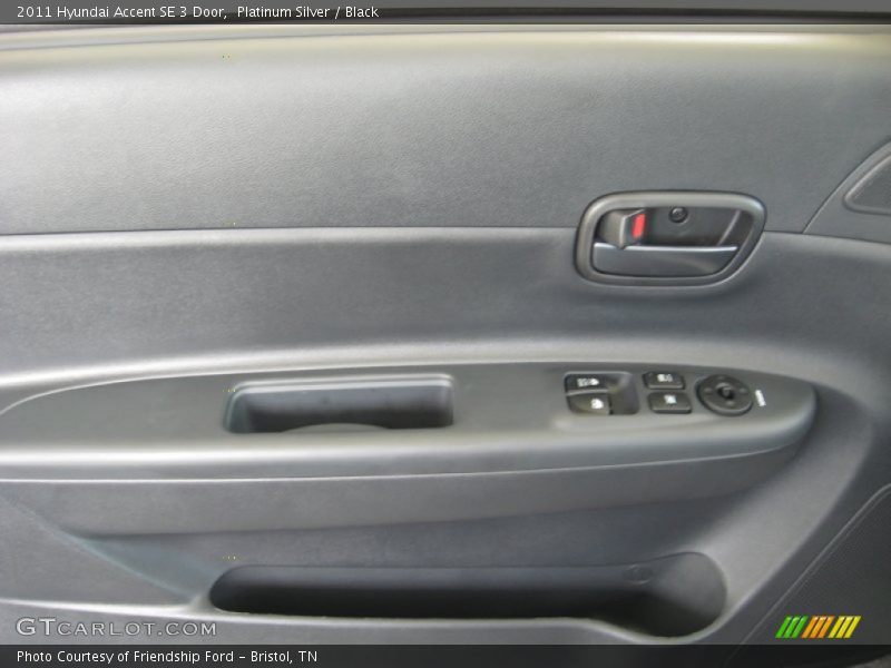 Platinum Silver / Black 2011 Hyundai Accent SE 3 Door