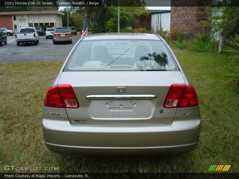 Titanium Metallic / Beige 2001 Honda Civic LX Sedan