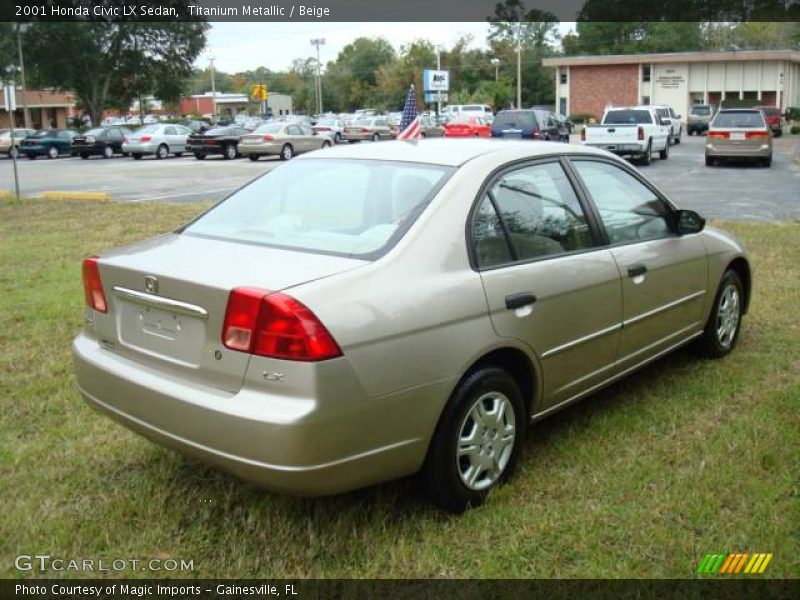Titanium Metallic / Beige 2001 Honda Civic LX Sedan