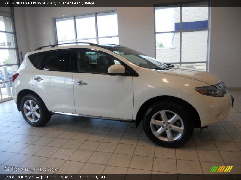 Glacier Pearl / Beige 2009 Nissan Murano SL AWD