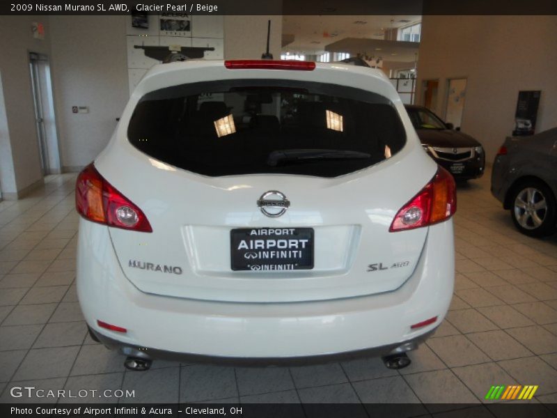 Glacier Pearl / Beige 2009 Nissan Murano SL AWD