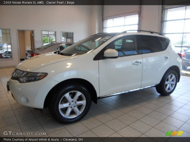 Glacier Pearl / Beige 2009 Nissan Murano SL AWD