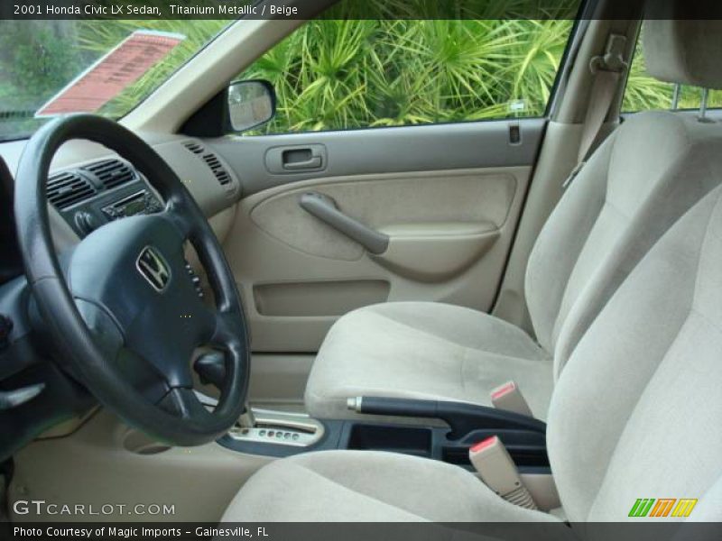 Titanium Metallic / Beige 2001 Honda Civic LX Sedan