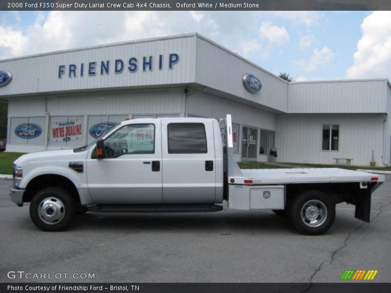 Oxford White / Medium Stone 2008 Ford F350 Super Duty Lariat Crew Cab 4x4 Chassis