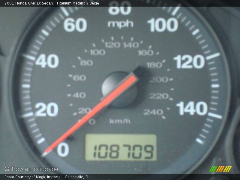 Titanium Metallic / Beige 2001 Honda Civic LX Sedan