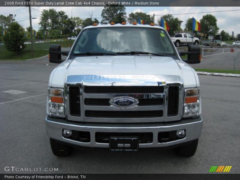Oxford White / Medium Stone 2008 Ford F350 Super Duty Lariat Crew Cab 4x4 Chassis