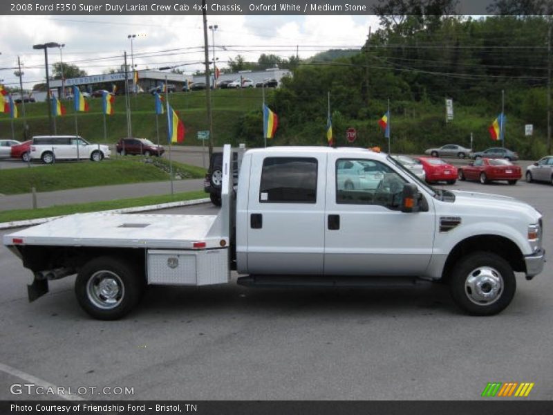 Oxford White / Medium Stone 2008 Ford F350 Super Duty Lariat Crew Cab 4x4 Chassis