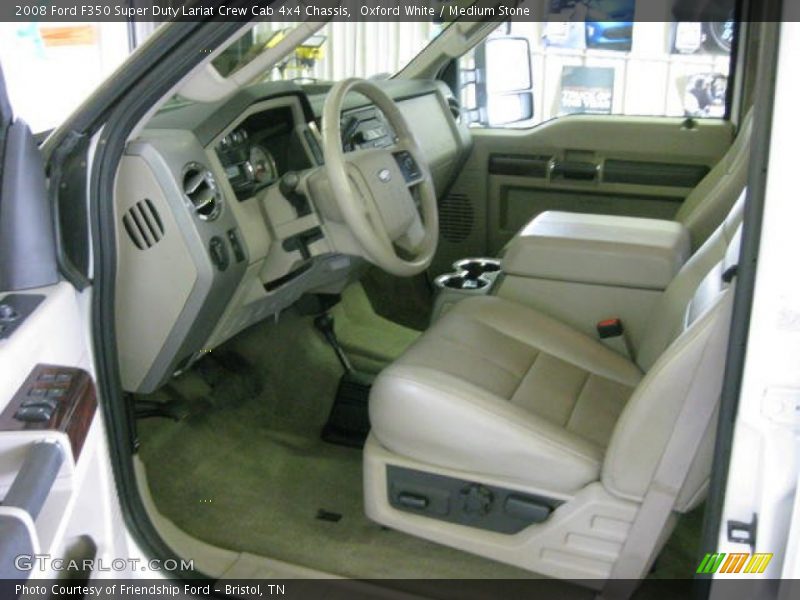 Oxford White / Medium Stone 2008 Ford F350 Super Duty Lariat Crew Cab 4x4 Chassis