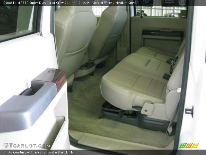 Oxford White / Medium Stone 2008 Ford F350 Super Duty Lariat Crew Cab 4x4 Chassis