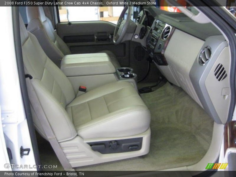 Oxford White / Medium Stone 2008 Ford F350 Super Duty Lariat Crew Cab 4x4 Chassis