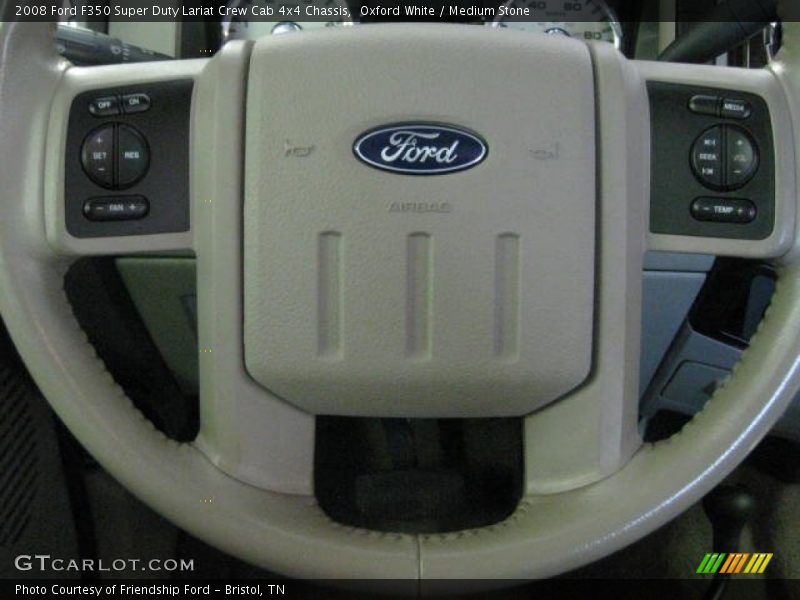 Oxford White / Medium Stone 2008 Ford F350 Super Duty Lariat Crew Cab 4x4 Chassis