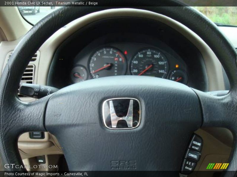 Titanium Metallic / Beige 2001 Honda Civic LX Sedan