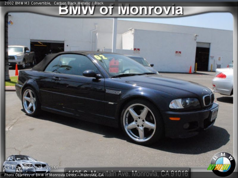 Carbon Black Metallic / Black 2002 BMW M3 Convertible