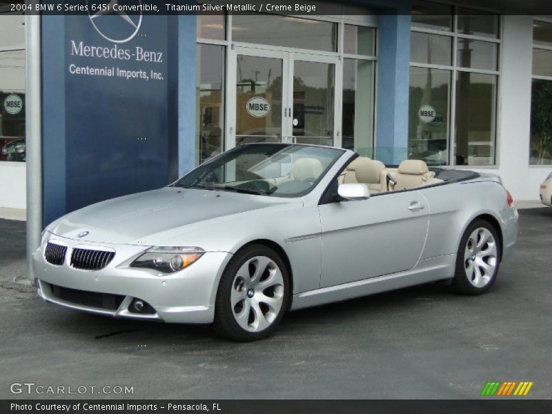 Titanium Silver Metallic / Creme Beige 2004 BMW 6 Series 645i Convertible
