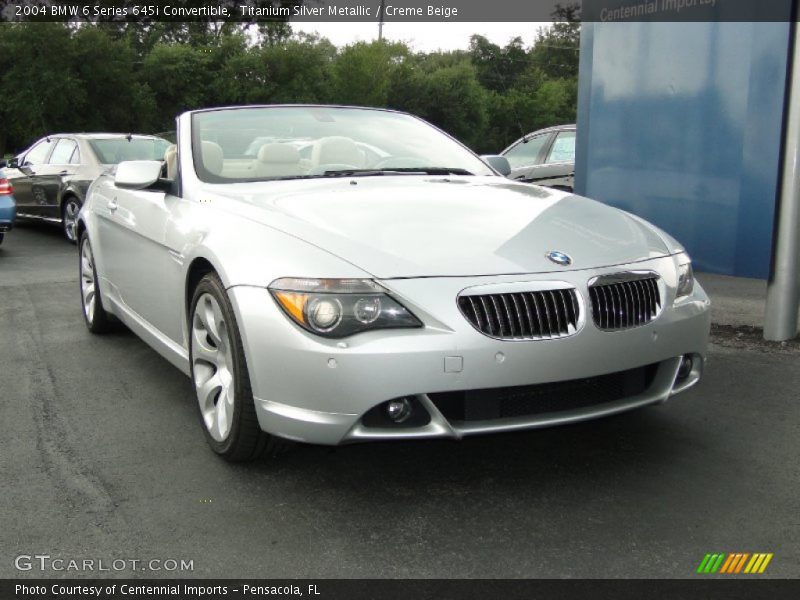 Titanium Silver Metallic / Creme Beige 2004 BMW 6 Series 645i Convertible