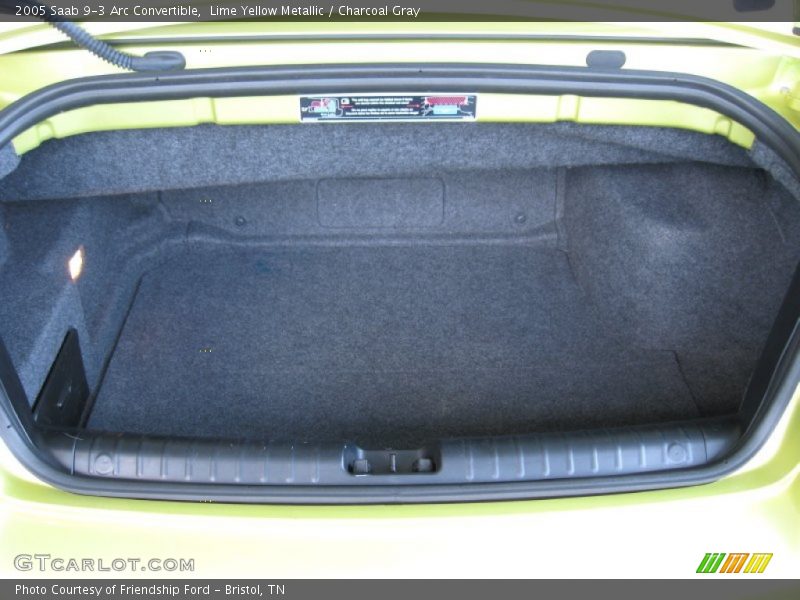 Lime Yellow Metallic / Charcoal Gray 2005 Saab 9-3 Arc Convertible