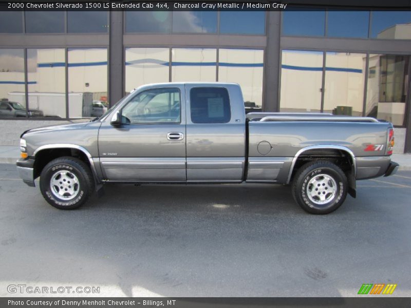 Charcoal Gray Metallic / Medium Gray 2000 Chevrolet Silverado 1500 LS Extended Cab 4x4