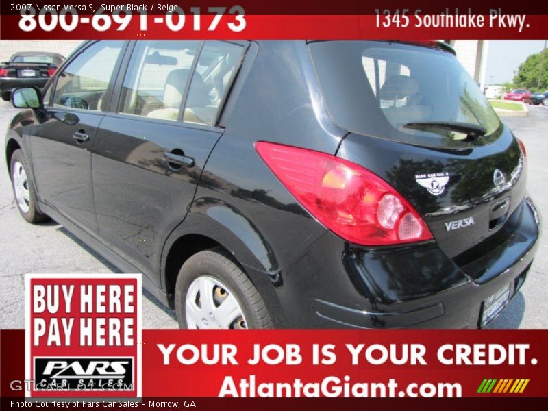 Super Black / Beige 2007 Nissan Versa S