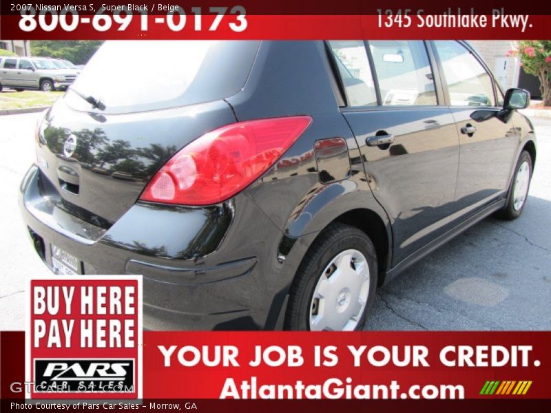 Super Black / Beige 2007 Nissan Versa S