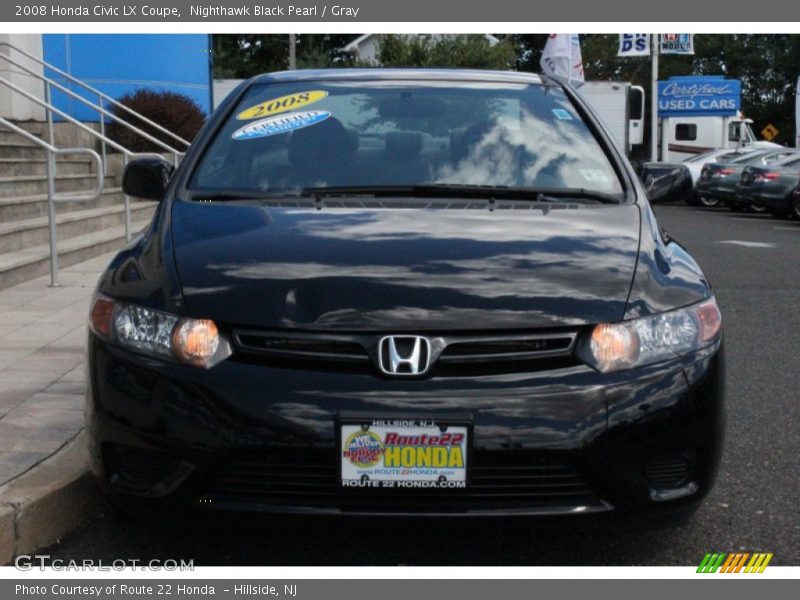 Nighthawk Black Pearl / Gray 2008 Honda Civic LX Coupe