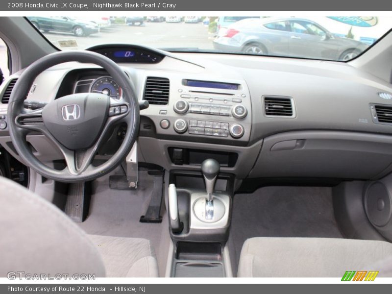 Nighthawk Black Pearl / Gray 2008 Honda Civic LX Coupe