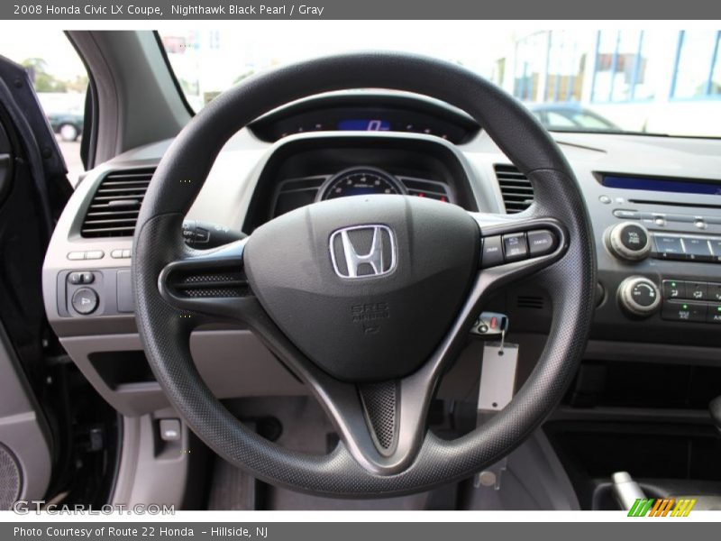 Nighthawk Black Pearl / Gray 2008 Honda Civic LX Coupe