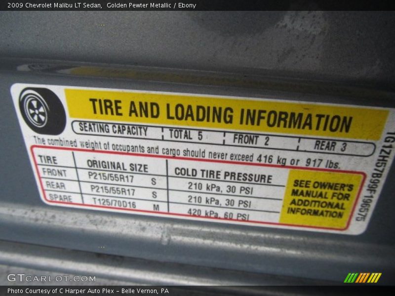 Golden Pewter Metallic / Ebony 2009 Chevrolet Malibu LT Sedan