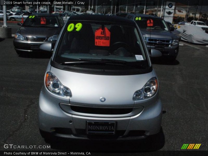 Silver Metallic / Gray 2009 Smart fortwo pure coupe