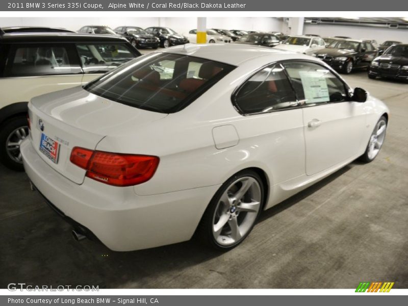 Alpine White / Coral Red/Black Dakota Leather 2011 BMW 3 Series 335i Coupe