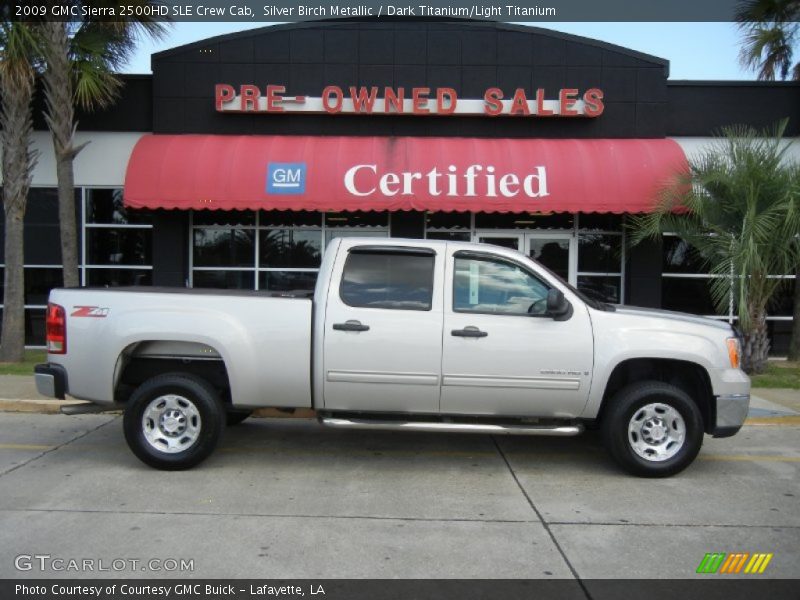 Silver Birch Metallic / Dark Titanium/Light Titanium 2009 GMC Sierra 2500HD SLE Crew Cab