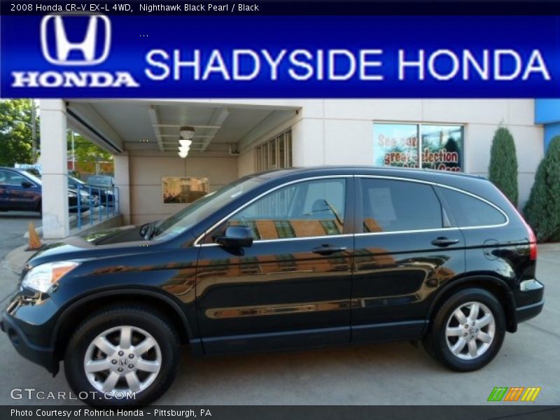 Nighthawk Black Pearl / Black 2008 Honda CR-V EX-L 4WD