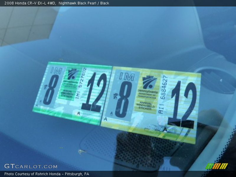 Nighthawk Black Pearl / Black 2008 Honda CR-V EX-L 4WD