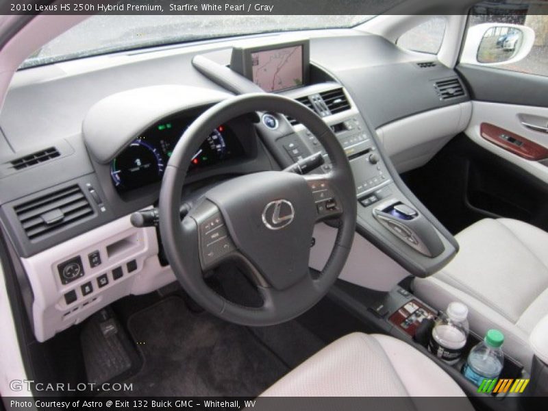 Starfire White Pearl / Gray 2010 Lexus HS 250h Hybrid Premium